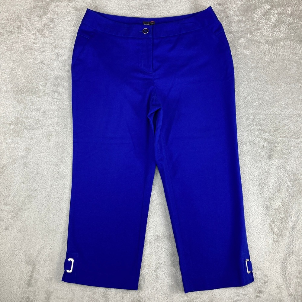 Rafaella Curvy Fit Capri Pants Cobalt Blue Cropped Trousers Womens Size 6‎